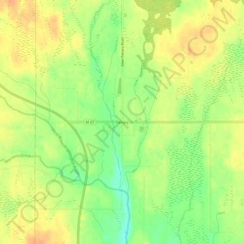 Trenary topographic map, elevation, terrain