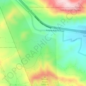 Hungry Valley SVRA topographic map, elevation, terrain