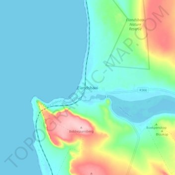 Elandsbaai topographic map, elevation, terrain