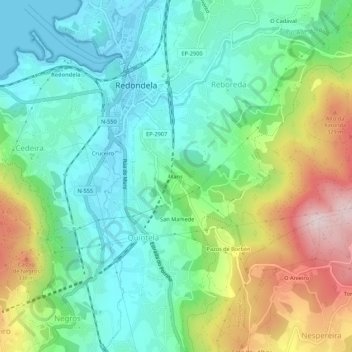 Xans topographic map, elevation, terrain