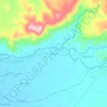 Napo topographic map, elevation, terrain