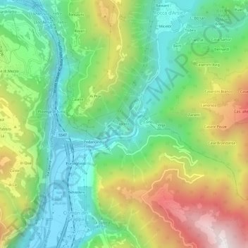 Incino topographic map, elevation, terrain