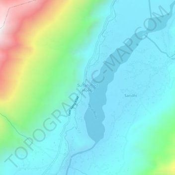Sultanabad Hoelti topographic map, elevation, terrain