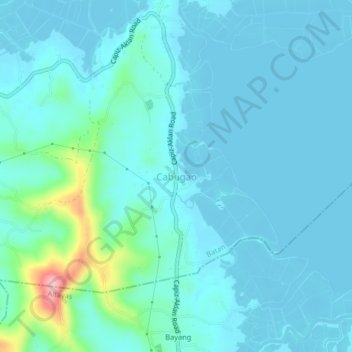 Cabugao topographic map, elevation, terrain
