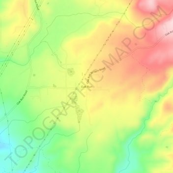 Oak Run topographic map, elevation, terrain