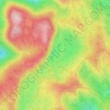 Peter Sinks topographic map, elevation, terrain