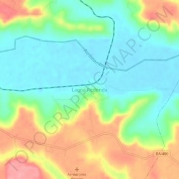 Lagoa Redonda topographic map, elevation, terrain
