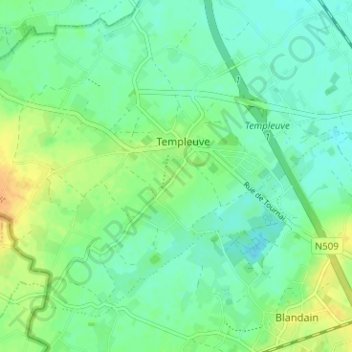 Cazeau topographic map, elevation, terrain