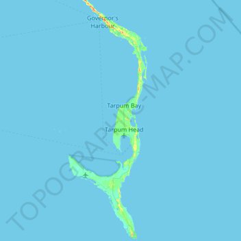 Eleuthera topographic map, elevation, terrain