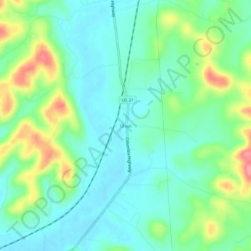Olivet topographic map, elevation, terrain