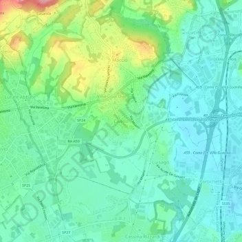 Civello topographic map, elevation, terrain