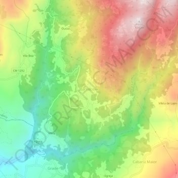 Carralcova topographic map, elevation, terrain
