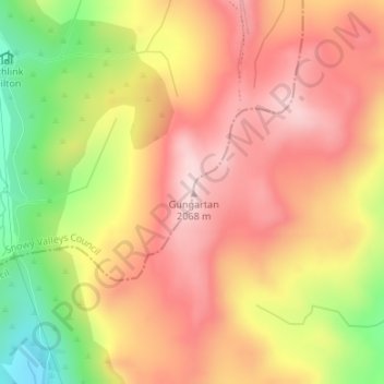 Gungartan topographic map, elevation, terrain