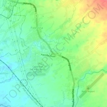 Cadlan topographic map, elevation, terrain