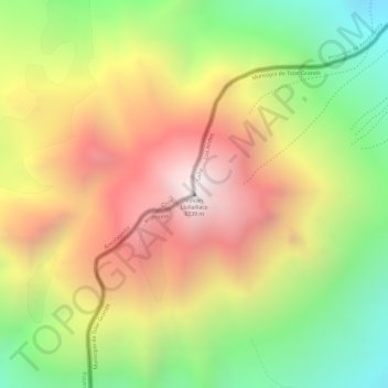 Volcán Llullaillaco topographic map, elevation, terrain