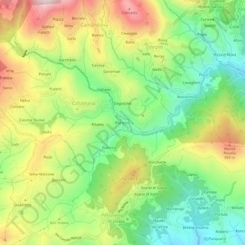 Pianezze topographic map, elevation, terrain