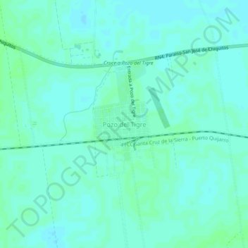 Pozo del Tigre topographic map, elevation, terrain
