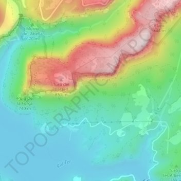 Cingles de Tavertet topographic map, elevation, terrain
