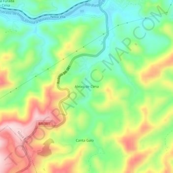 Aleixo de Cima topographic map, elevation, terrain