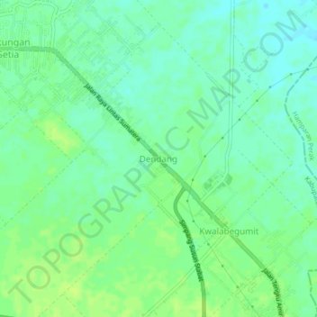 Dendang topographic map, elevation, terrain