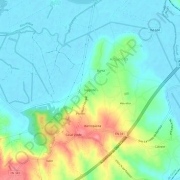 Negrote topographic map, elevation, terrain