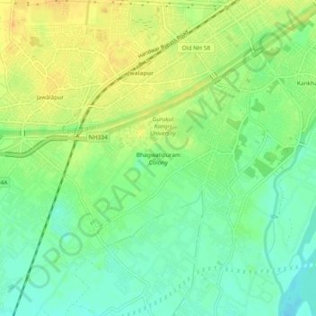 Bhagwatipuram Colony topographic map, elevation, terrain