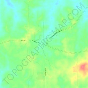 Hermanville topographic map, elevation, terrain