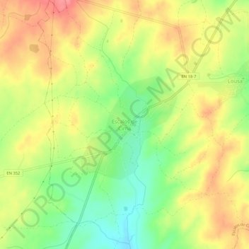 Escalos de Cima topographic map, elevation, terrain