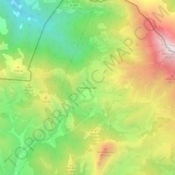 Piedrasluengas topographic map, elevation, terrain