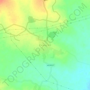 Palavaram topographic map, elevation, terrain