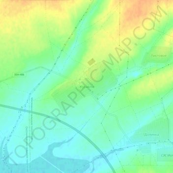 Zhuravli topographic map, elevation, terrain
