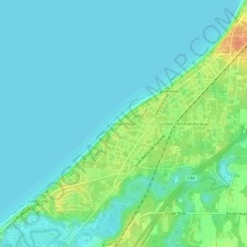 Gordon Beach topographic map, elevation, terrain
