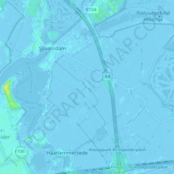 Spaarnwoude topographic map, elevation, terrain