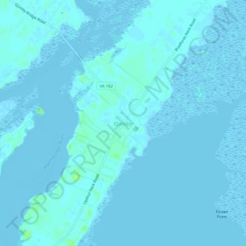 Quinby topographic map, elevation, terrain