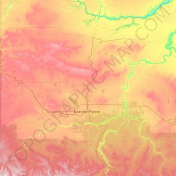 Sexsmith (town) topographic map, elevation, terrain