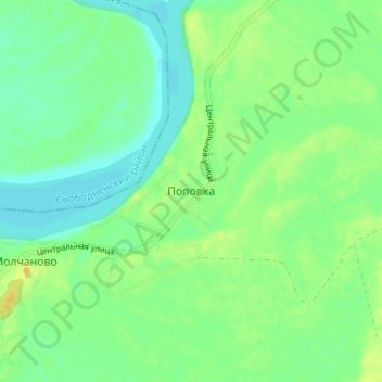 Поповка topographic map, elevation, terrain