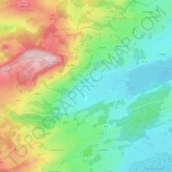 Niedersonthofen topographic map, elevation, terrain
