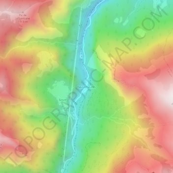 Eaux-Chaudes topographic map, elevation, terrain