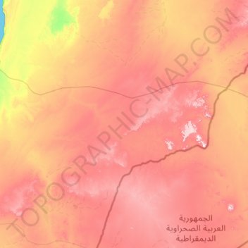 Dakhla-Oued Ed-Dahab topographic map, elevation, terrain