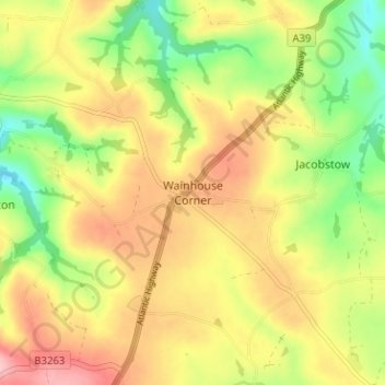 Wainhouse Corner topographic map, elevation, terrain