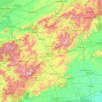 Buncombe topographic map, elevation, terrain