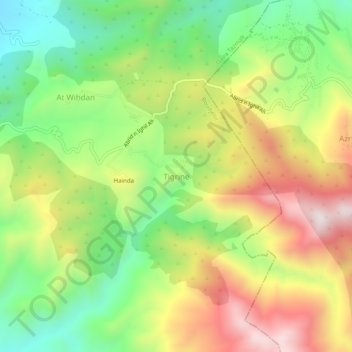 Tigrine topographic map, elevation, terrain