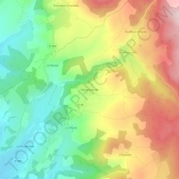 Montchabrier topographic map, elevation, terrain