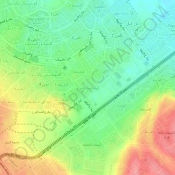 El Nada Compound topographic map, elevation, terrain