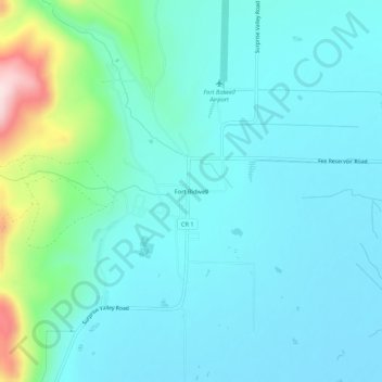 Fort Bidwell topographic map, elevation, terrain
