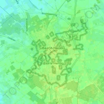 Baarle topographic map, elevation, terrain