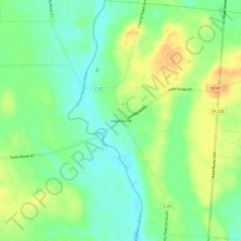 Logansville topographic map, elevation, terrain