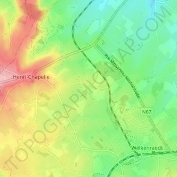 Ruyff topographic map, elevation, terrain