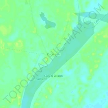 Pucallpillo topographic map, elevation, terrain