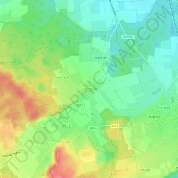Wettlkam topographic map, elevation, terrain